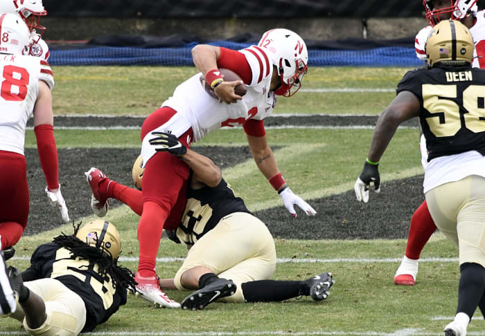 Adrian Martinez is a dual-threat quarterback who has had some big games in Nebraska, and the Cornhuskers need a big season out of him in 2021. (USA TODAY/Sports)